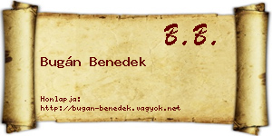 Bugán Benedek névjegykártya