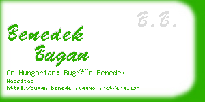 benedek bugan business card
